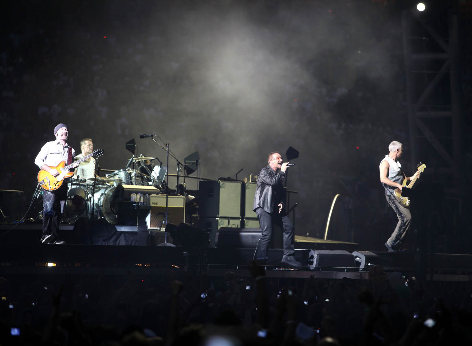 U2 officially announce the 2015 Innocence + Experience World Tour only in indoor arenas. Shown here are archive images from the 360 tour in the Italian big sport arena (Olympic in Turin and Meazza in Milan). Next Italian stop will be in Turin's Olympic A on September 4 and 5, 2015.  Pictured: U2 Ref: SPL902826  031214   Picture by: Bruno Marzi / Splash News  Splash News and Pictures Los Angeles:310-821-2666 New York:212-619-2666 London:870-934-2666 photodesk@splashnews.com  U2 officially announce the 2015 Innocence + Experience World Tour only in indoor arenas. Shown here are archive images from the 360 tour in the Italian big sport arena (Olympic in Turin and Meazza in Milan). Next Italian stop will be in Turin's Olympic A on September 4 and 5, 2015.  Pictured: U2 Ref: SPL902826  031214   Picture by: Bruno Marzi / Splash News  Splash News and Pictures Los Angeles:310-821-2666 New York:212-619-2666 London:870-934-2666 photodesk@splashnews.com  U2 officially announce the 2015 Innocence + Experience World Tour only in indoor arenas. Shown here are archive images from the 360 tour in the Italian big sport arena (Olympic in Turin and Meazza in Milan). Next Italian stop will be in Turin's Olympic A on September 4 and 5, 2015.  Pictured: U2 Ref: SPL902826  031214   Picture by: Bruno Marzi / Splash News  Splash News and Pictures Los Angeles:310-821-2666 New York:212-619-2666 London:870-934-2666 photodesk@splashnews.com