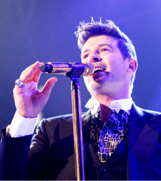 Mandatory Credit: Photo by REX (3607125g) Robin Thicke Robin Thicke in concert at the Patriot Center, Fairfax, Virginia, America - 27 Feb 2014