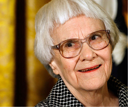 WASHINGTON - NOVEMBER 05: Pulitzer Prize winner and  To Kill A Mockingbird  author Harper Lee smiles before receiving the 2007 Presidential Medal of Freedom in the East Room of the White House November 5, 2007 in Washington, DC. The Medal of Freedom is given to those who have made remarkable contributions to the security or national interests of the United States, world peace, culture, or other private or public endeavors.   Chip Somodevilla/Getty Images/AFP == FOR NEWSPAPERS, INTERNET, TELCOS   TELEVISION USE ONLY ==