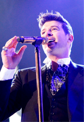 Mandatory Credit: Photo by REX (3607125g) Robin Thicke Robin Thicke in concert at the Patriot Center, Fairfax, Virginia, America - 27 Feb 2014